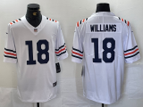 Men's Chicago Bears #18 Caleb Williams New White 2024 Draft Vapor Limited Jersey