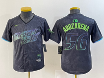 Youth Tampa Bay Rays #56 Randy Arozarena Charcoal 2024 City Connect Limited Stitched Jersey