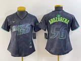 Women Tampa Bay Rays #56 Randy Arozarena Charcoal 2024 City Connect Limited Stitched Jersey