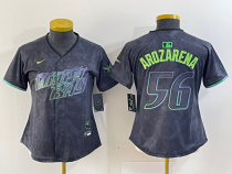 Women Tampa Bay Rays #56 Randy Arozarena Charcoal 2024 City Connect Limited Stitched Jersey