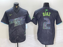 Men's Tampa Bay Rays #2 Yandy Díaz Charcoal 2024 City Connect Limited Jersey