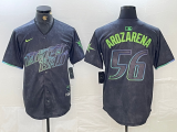 Men's Tampa Bay Rays #56 Randy Arozarena Charcoal 2024 City Connect Limited Jersey