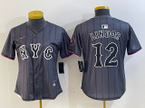 Women New York Mets #12 Francisco Lindor Graphite 2024 City Connect Limited Jersey