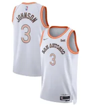 Men's San Antonio Spurs #3 Keldon Johnson White 2023/24 City Edition Stitched Jersey