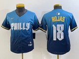 Youth  Philadelphia Phillies #18 Rojas Blue 2024 City Connect Limited Stitched Jersey