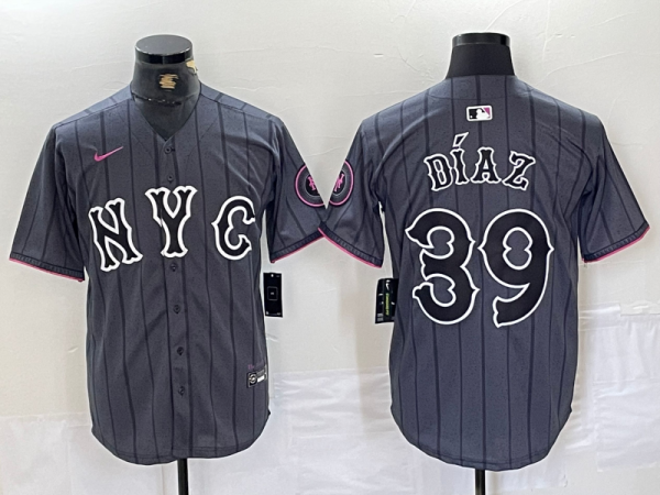 Men's New York Mets #39 Edwin Díaz Graphite 2024 City Connect Limited Jersey