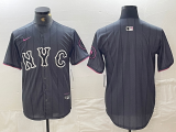 Men's New York Mets Blank Graphite 2024 City Connect Limited Jersey