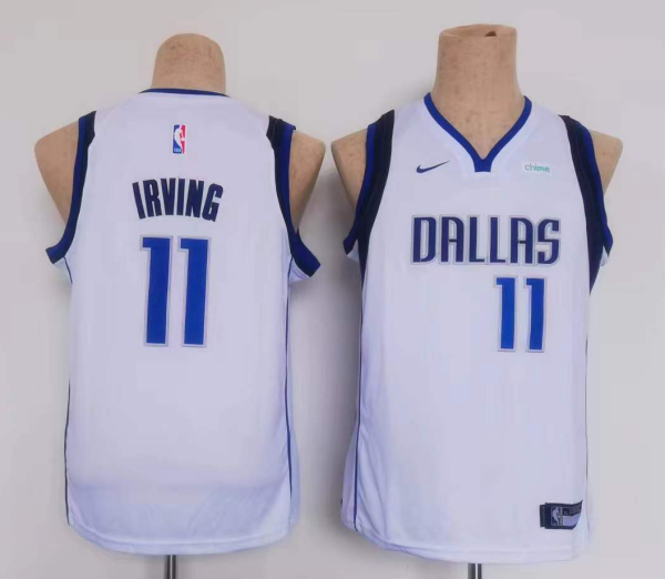 Youth Dallas Mavericks #11 Kyrie Irving White Association Edition Stitched Basketball Jersey