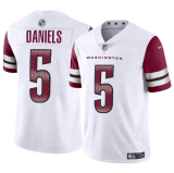 Men's Washington Commanders #5 Jayden Daniels White 2024 Draft Vapor Limited Jersey