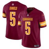 Men's Washington Commanders #5 Jayden Daniels Burgundy 2024 Draft Vapor Limited Jersey