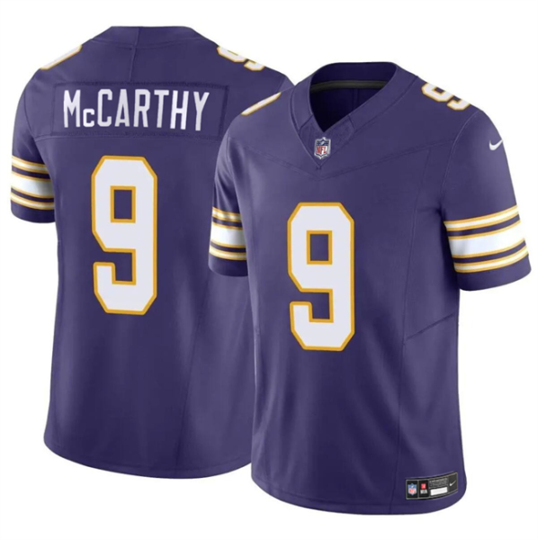 Men's Minnesota Vikings #9 J.J. McCarthy Purple 2024 Draft F.U.S.E. Vapor Untouchable Limited Jersey