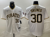 Men's Pittsburgh Pirates #30 Paul Skenes White Game Jersey