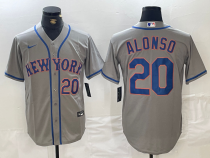 Men's New York Mets #20 Pete Alonso Gray Stitched Baseball Jersey