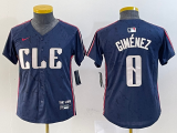 Youth MLB Cleveland Guardians #0 Andres Gimenez Navy 2024 City Connect Limited Stitched Jersey