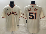 Men's San Francisco Giants #51 Jung Hoo Lee Cream 2024 Stitched Baseball Jersey