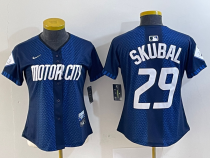 Women Detroit Tigers #29 Tarik Skubal 2024 Navy City Connect Cool Base Limited Stitched Jersey