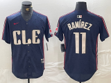 Men's Cleveland Guardians #11 José Ramírez Navy 2024 City Connect Limited Stitched Jersey