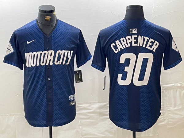 Men's Detroit Tigers #30 Kerry Carpenter 2024 Navy City Connect Cool Base Limited Jersey