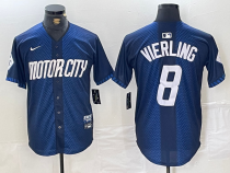 Men's Detroit Tigers #8 Matt Vierling 2024 Navy City Connect Jersey