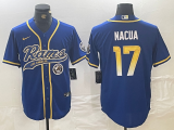 Men's Los Angeles Rams #17 Puka Nacua Royal Cool Base Stitched Baseball Jersey