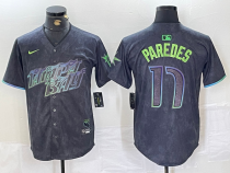 Men's Tampa Bay Rays #17 Isaac Paredes Charcoal 2024 City Connect Limited Stitched Jersey