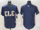 Men's Cleveland Guardians Blank Navy 2024 City Connect Limited Stitched Jersey