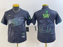 Youth Tampa Bay Rays #22 Jose Siri Charcoal 2024 City Connect Limited Stitched Baseball Jersey