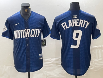 Men's Detroit Tigers #9 Jack Flaherty 2024 Navy City Connect Cool Base Limited Stitched Jersey