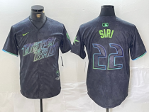 Men's Tampa Bay Rays #22 Jose Siri Charcoal 2024 City Connect Limited Stitched Baseball Jersey