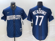 Men's Detroit Tigers #17 Parker Meadows 2024 Navy City Connect Jersey