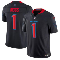 Men's Houston Texans #1 Stefon Diggs Navy 2024 2nd Alternate F.U.S.E Vapor Football Stitched Jersey