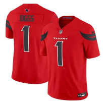 Men's Houston Texans #1 Stefon Diggs Red Red 2024 Alternate F.U.S.E Vapor Football Stitched Jersey