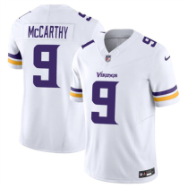 Men's Minnesota Vikings #9 J.J. McCarthy White 2024 Draft F.U.S.E Vapor Untouchable Limited Jersey