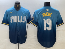 Men's Philadelphia Phillies #19 Pache Blue 2024 City Connect Limited Stitched Jersey
