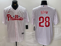 MLB Philadelphia Phillies #28 Bohm White Home Stitched Jersey