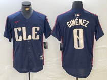 Men's Cleveland Guardians #0 Andrés Giménez Navy 2024 City Connect Limited Stitched Jersey