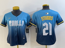 Women Philadelphia Phillies #21 Stubbs Blue 2024 City Connect Limited Stitched Jersey