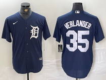 Men's Detroit Tigers #35 Justin Verlander Navy Blue Game Nike Jersey