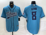 Men's Tennessee Titans #8 Will Levis Blue Baseball Nike Jersey