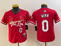 Youth St. Louis Cardinals #0 Masyn Winn Red 2024 City Connect Limited Stitched Jersey