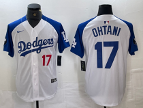 Men's Los Angeles Dodgers #17 Shohei Ohtani White Stitched Baseball Jersey