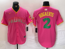 Men's San Diego Padres #2 Xander Bogaerts Pink Cool Base Stitched Baseball Jersey