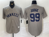 Men's New York Yankees #99 Aaron Judge Gray Cool Base Stitched Baseball Jersey