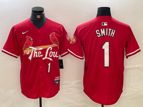 Men's St. Louis Cardinals #1 Ozzie Smith Red 2024 City Connect Limited Stitched Jersey