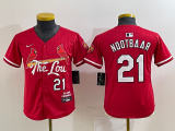 Youth St. Louis Cardinals #21 Lars Nootbaar Red 2024 City Connect Stitched Baseball Jersey