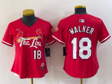 Women St. Louis Cardinals #18 Jordan Walker Red 2024 City Connect Limited Stitched Jersey