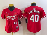 Women St. Louis Cardinals #40 Willson Contreras Red 2024 City Connect Stitched Baseball Jersey