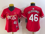 Women St. Louis Cardinals #46 Paul Goldschmidt Red 2024 City Connect Stitched Baseball Jersey