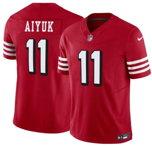 Men's San Francisco 49ers #11 Brandon Aiyuk Red 2023 F.U.S.E Color Rush Limited Jersey