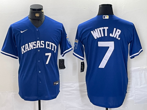 MLB Kansas City Royals #7 Witt Jr. Blue Game Nike Jersey